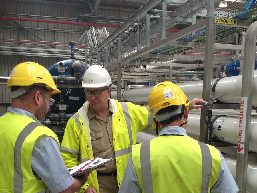 John McKinnon on site with a client's plant team