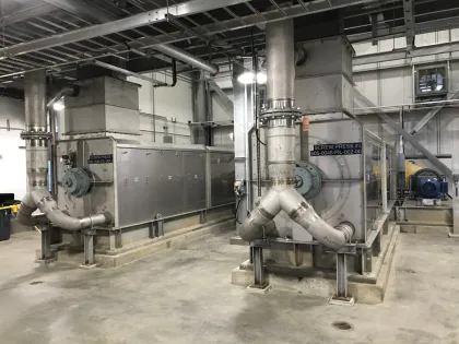 A well-maintained sludge dewatering press