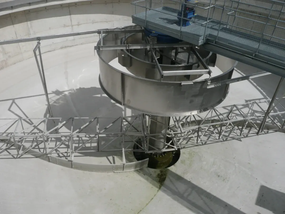 Secondary clarifier at the client's wastewater treatment plant